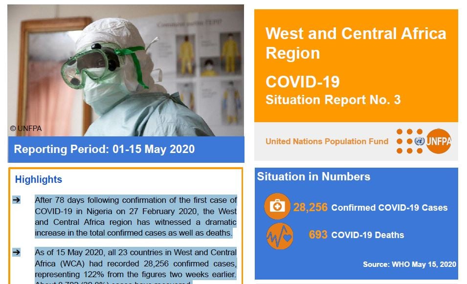 West and Central Africa Region COVID-19 Situation Report No. 3