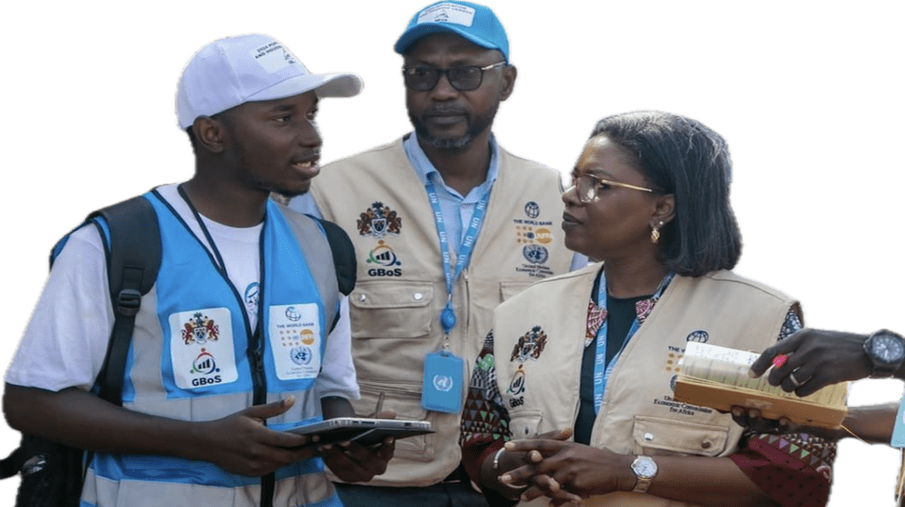 Ndeye Rose Sarr, the UNFPA Country Representative in The Gambia discussing with the census agents