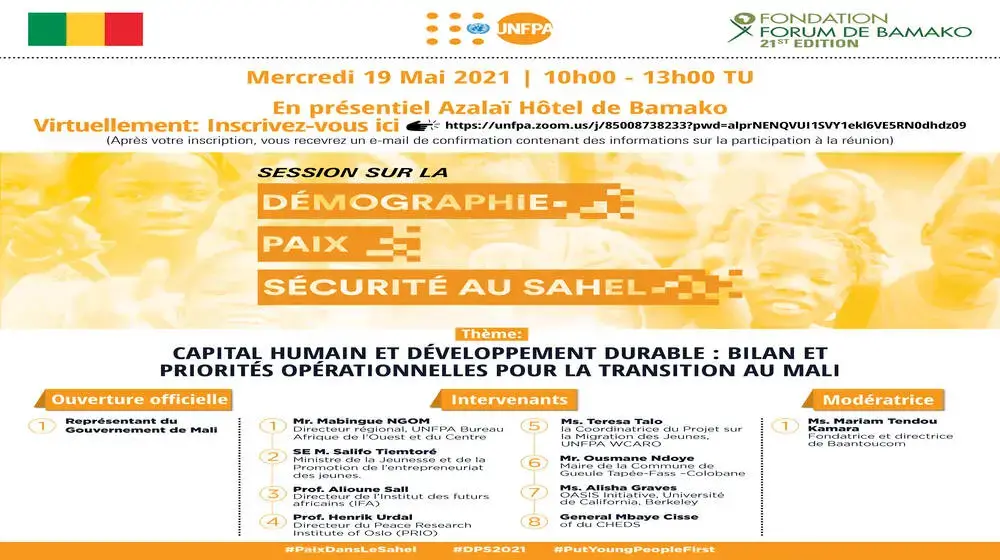 Forum de Bamako : UNFPA organise un side event sur la Démographie, la Paix et la Sécurité