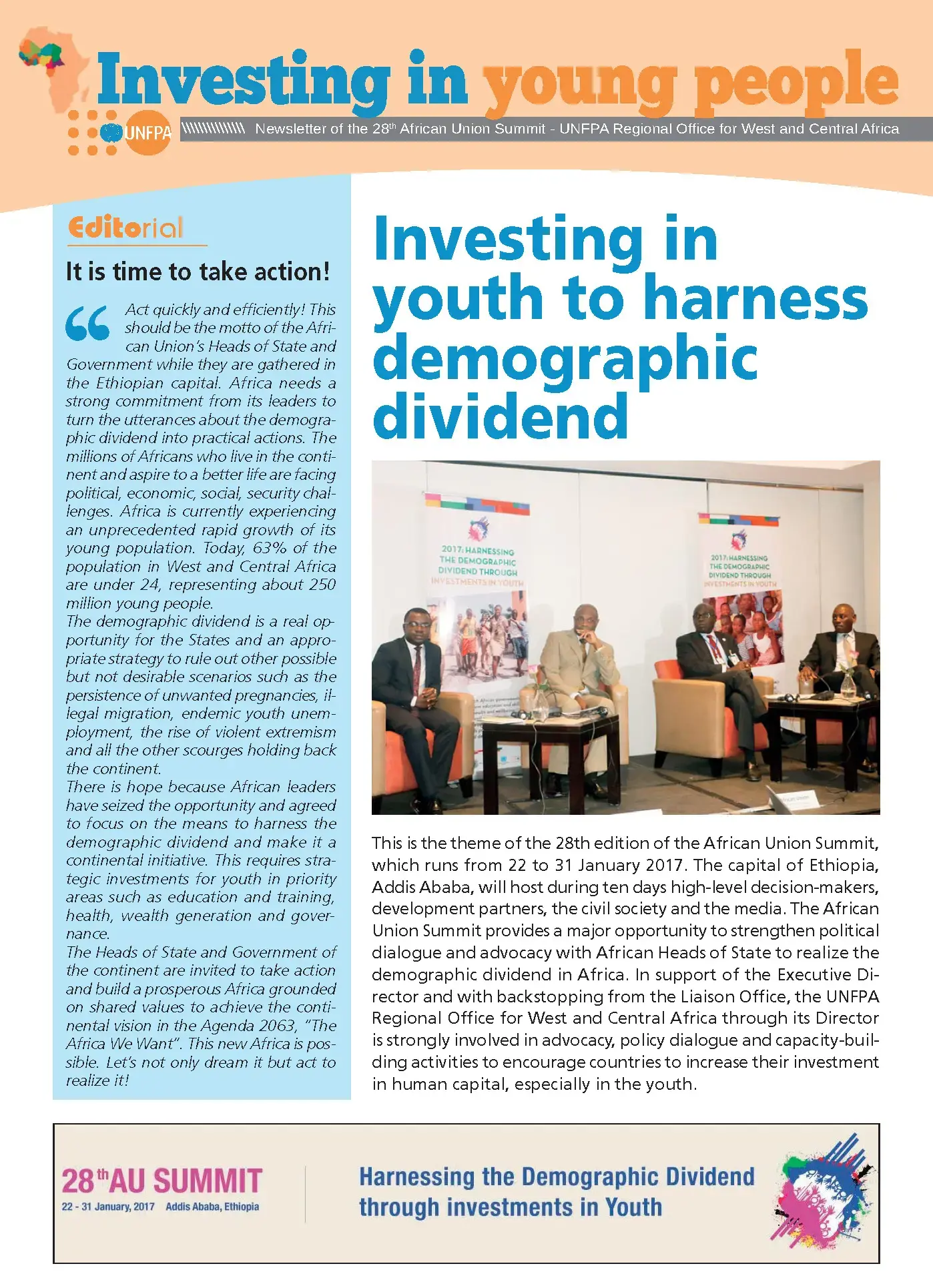 28th AU Summit Newsletter - Investing in Youth to Harness Demographic Dividend