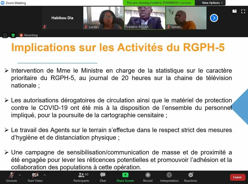 L'impact de la COVID-19 sur la conduite du Recensement Général de la Population et de l’Habitat en Afrique de l'Ouest et du Centre