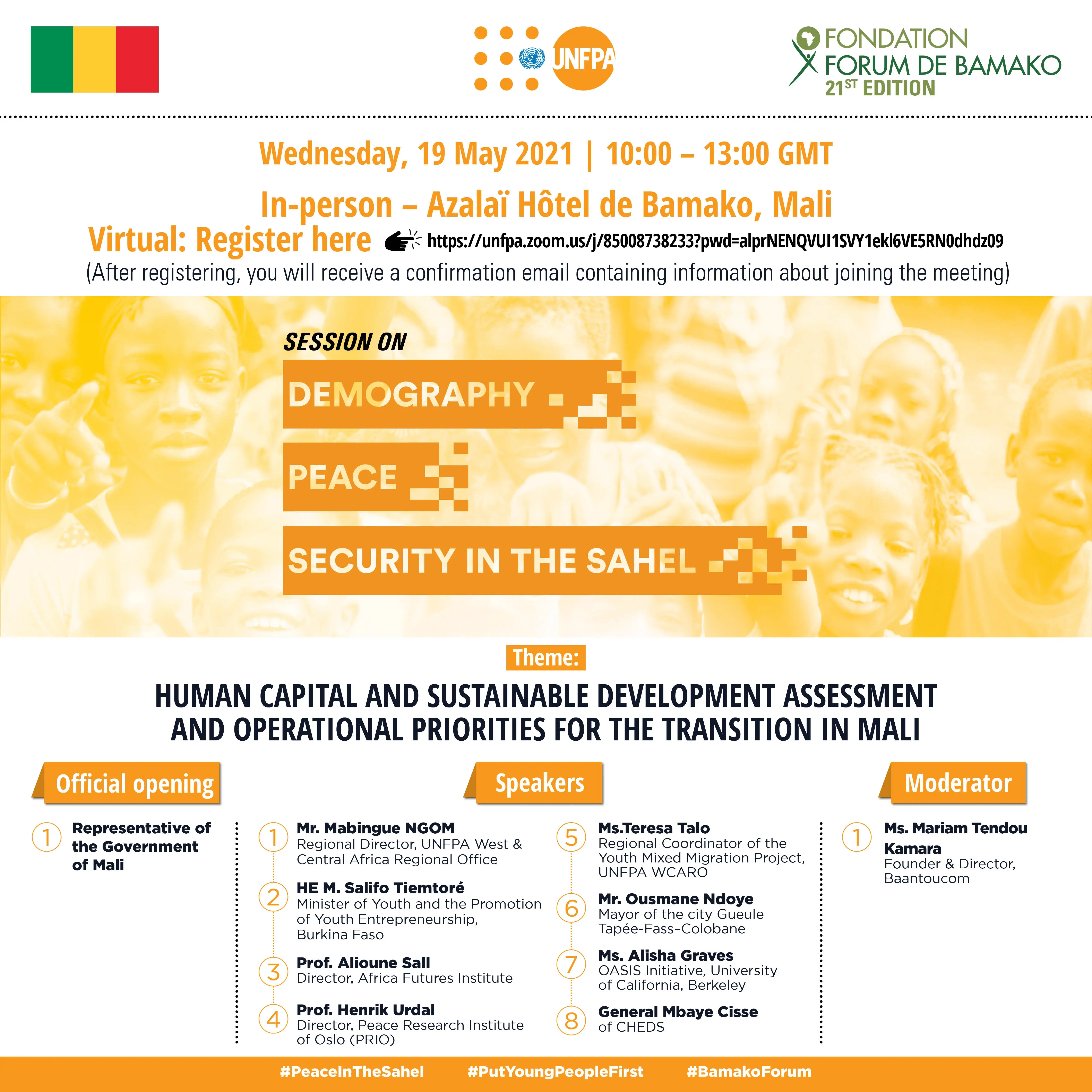 Bamako Forum: UNFPA organizes a side event on Demography, Peace and Security