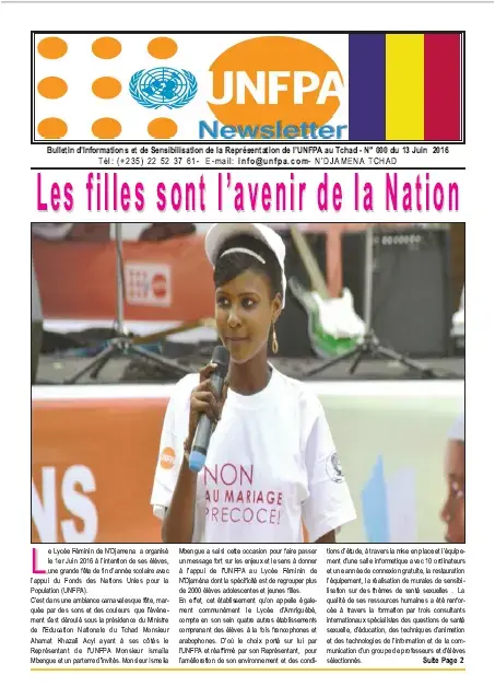 Newsletter UNFPA Tchad