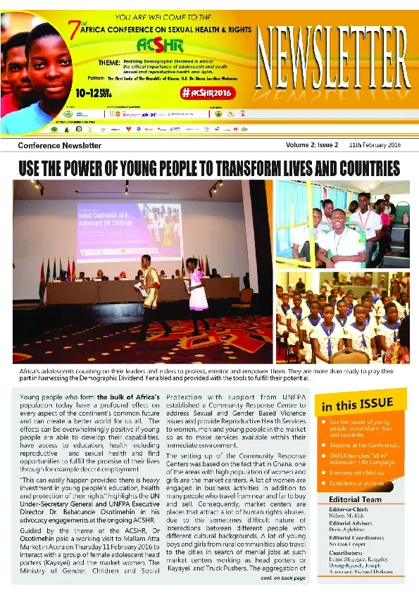 7th Africa Conference on Sexual Health and Rights (ACSHR) Newsletter 2